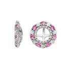 Lab-created Pink Sapphire Sterling Silver Earring Jackets