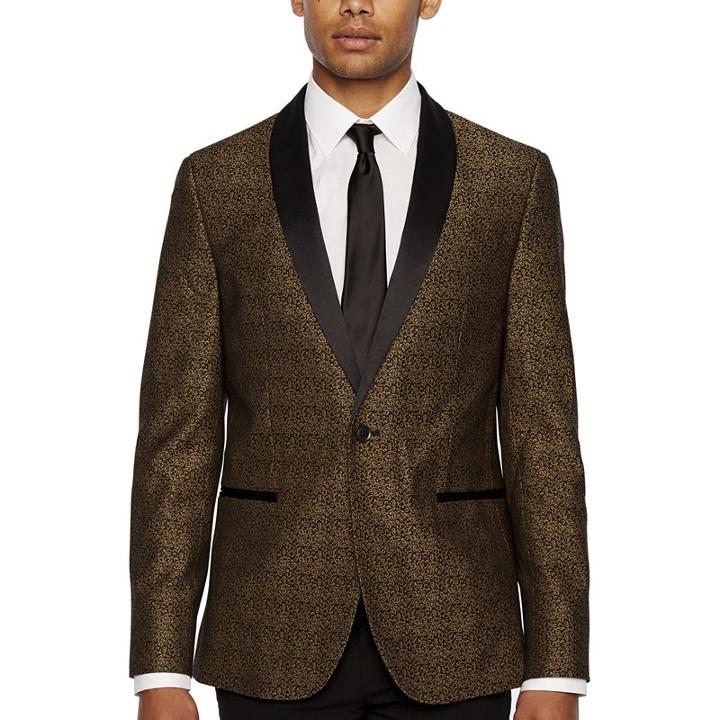 Jf J.ferrar Special Occasion Slim Fit Leopard Sport Coat