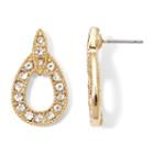 Monet Crystal And Gold-tone Doorknocker Earrings