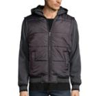 Chalc Black Quilted Fleece Hooded Jacket