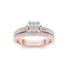 3/4 Ct. T.w. Diamond 14k Rose Gold Bridal Ring Set