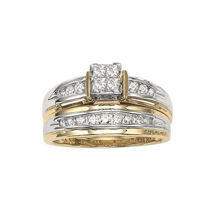 Womens 1/2 Ct. T.w. Multi-shape White Diamond 14k Gold Bridal Set