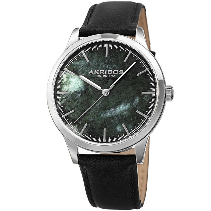 Akribos Xxiv Mens Black Strap Watch-a-937bkgn
