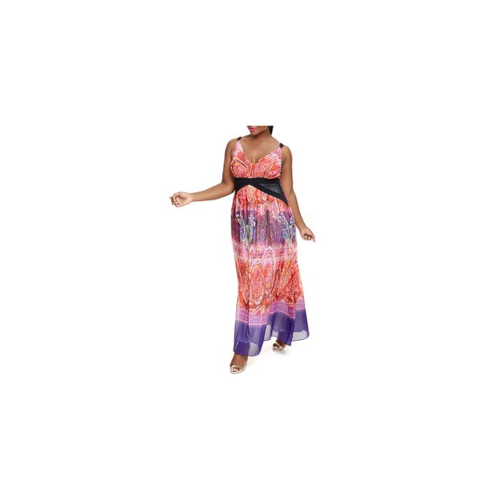 Fashion To Figure Florence Ombre Scarf Print Maxi Dress-plus