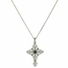 1928 Symbols Of Faith Religious Jewelry Womens Blue Cross Pendant Necklace