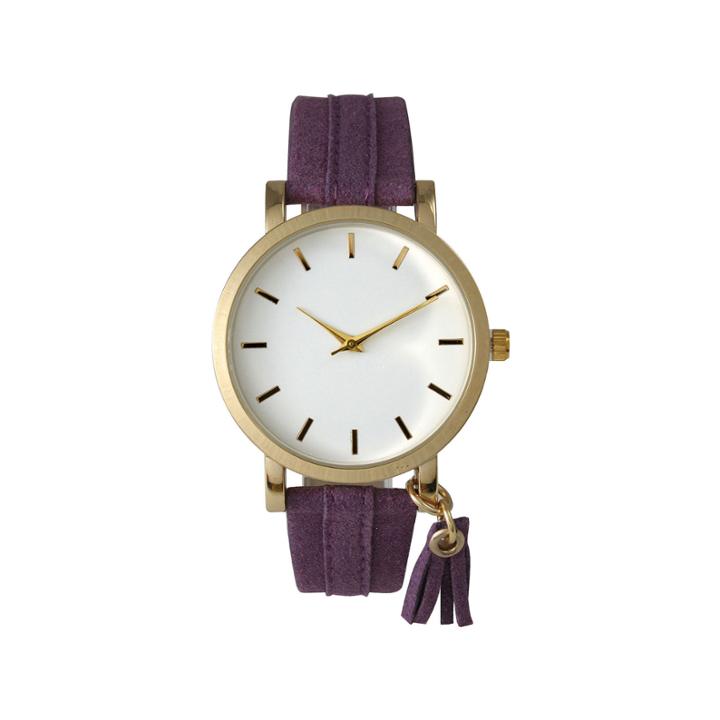 Olivia Pratt Tassle Charm Womens Purple Strap Watch-15984