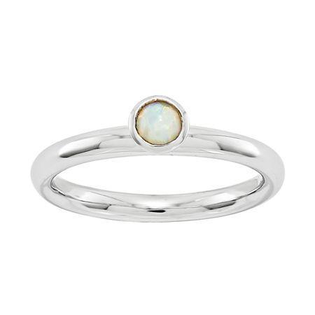 Personally Stackable Lab-created Opal Ring