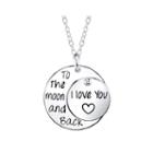 Sterling Silver I Love You To The Moon And Back Double Pendant Necklace