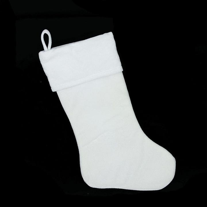 19 Traditional Solid White Velvet Christmas Stocking