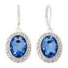Monet Blue Stone And Silver-tone Drop Earrings