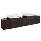 88.5-in. W Wall Mount Dawn Grey Vanity Set For 1 Hole Drilling Bianca Carara Top Biscuit Um Sink