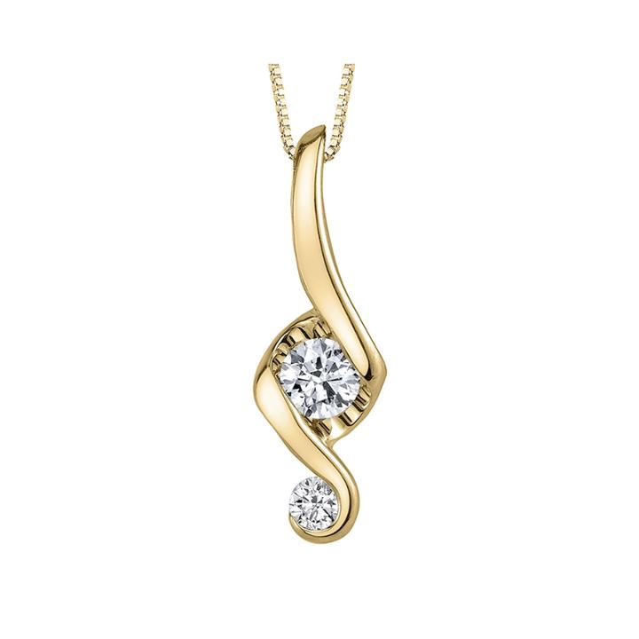 Juno Lucina 1/3 Ct. T.w. Diamond 14k Yellow Gold Swirl Pendant Necklace