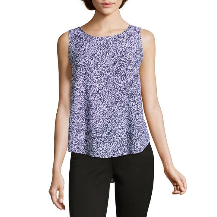Liz Claiborne Sleeveless Layered Woven Blouse
