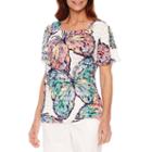 Alfred Dunner Tiered Butterfly Top