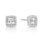 Lab Created White Sapphire Sterling Silver 8mm Stud Earrings