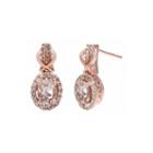 1/4 Ct. T.w. Diamond And Genuine Morganite 10k Rose Gold Drop Earrings