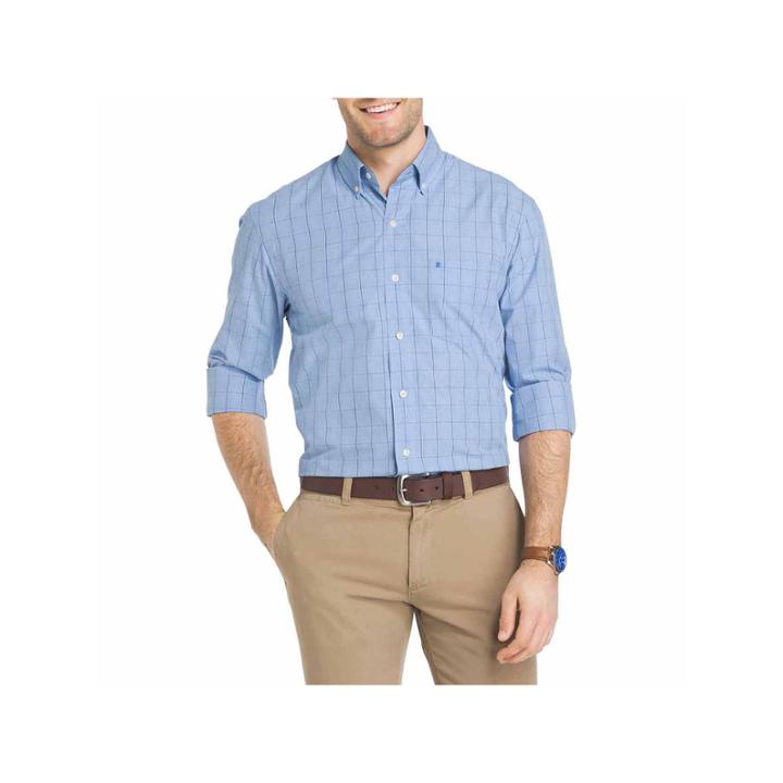 Izod Essential Windowpane Long-sleeve Shirt