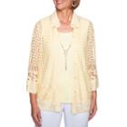 Alfred Dunner Charleston 3/4 Sleeve Two For One Woven Blouse