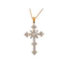 1 1/2 Ct. T.w. Certified Diamond 14k Yellow Gold Cross Pendant Necklace