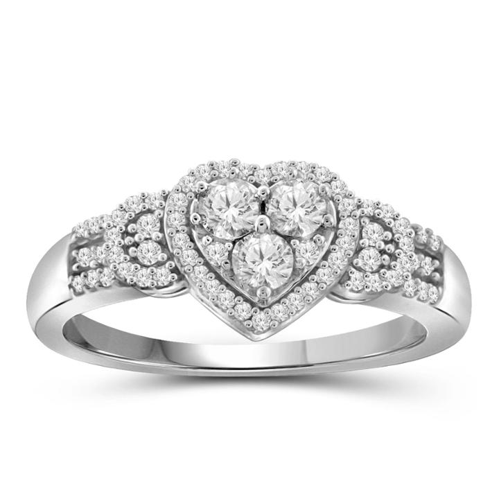 1/4 Ct. T.w. Diamond 10k White Gold Heart Ring