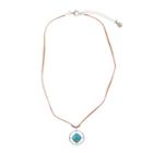 Silver Elements By Barse Womens Lab Created Blue Turquoise Sterling Silver Pendant Necklace