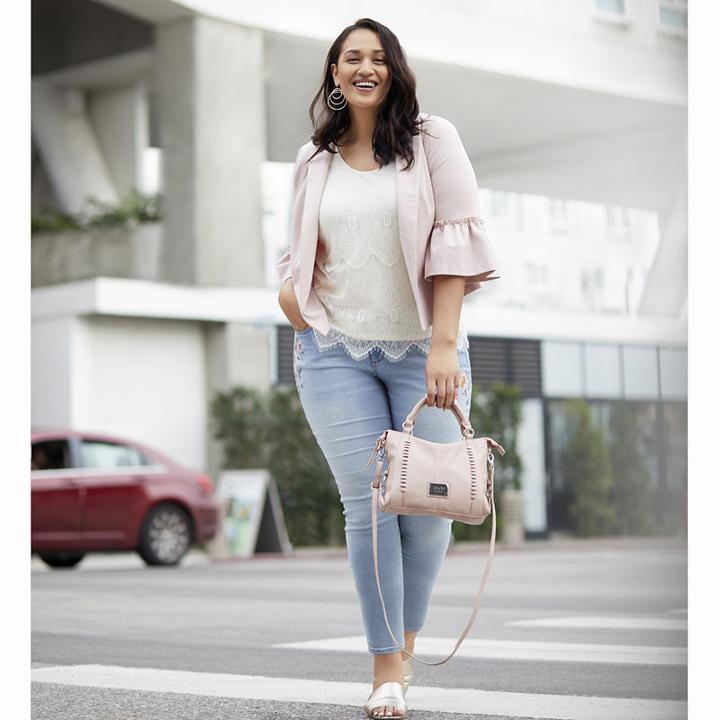 Worthington Ruffled Sleeve Crop Jacket - Plus