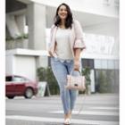 Worthington Ruffled Sleeve Crop Jacket - Plus