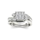 3/4 Ct. T.w. Diamond 10k White Gold Bridal Set Ring