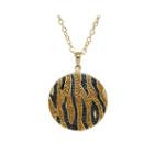 Animal Planet&trade; Crystal 14k Yellow Gold Over Silver Endangered Bengal Tiger Pendant Necklace