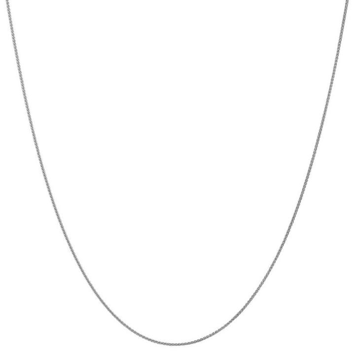 14k White Gold Solid Wheat 16-24 Inch Chain Necklace