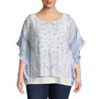 Lark Lane Play The Blues Medallion Burnout Top- Plus