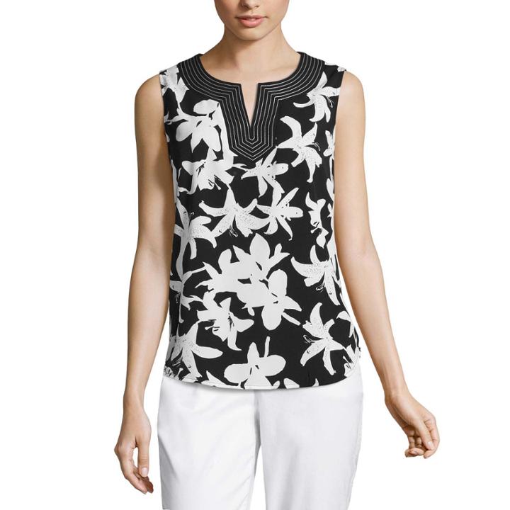 Liz Claiborne Sleeveless Print Shell