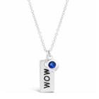 Womens Lab Created Blue Sapphire Dog Tag Pendant Necklace