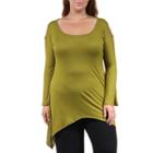24/7 Comfort Apparel Split-sleeve High-low Tunic Top-plus