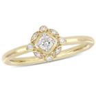 Womens 1/6 Ct. T.w. White Diamond 10k Gold Cluster Ring
