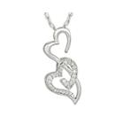 1/6 Ct. T.w. Diamond Sterling Silver Double Heart Pendant Necklace