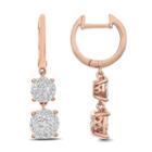 1/2 Ct. T.w. White Diamond 14k Rose Gold Drop Earrings