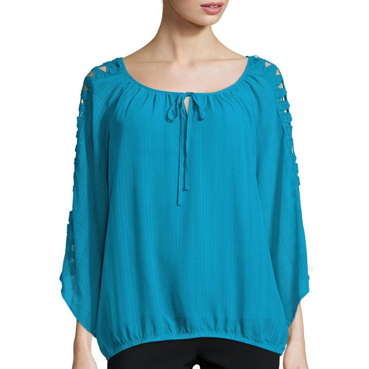 Alyx Lattice Sleeve Peasant Top