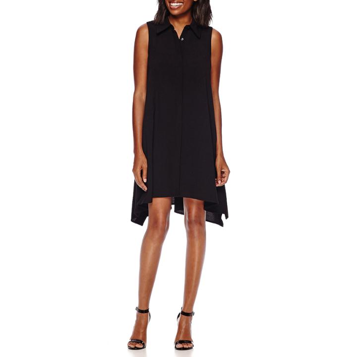 Sharagano Sleeveless Sharkbite Shift Dress