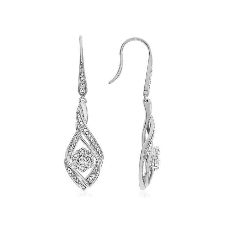 Diamond Blossom 1/10 Ct. T.w. Diamond Sterling Silver Earrings