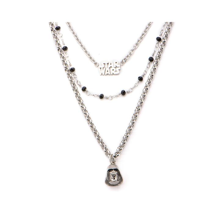 Star Wars Stainless Steel Darth Vader 3-tiered Pendant Necklace