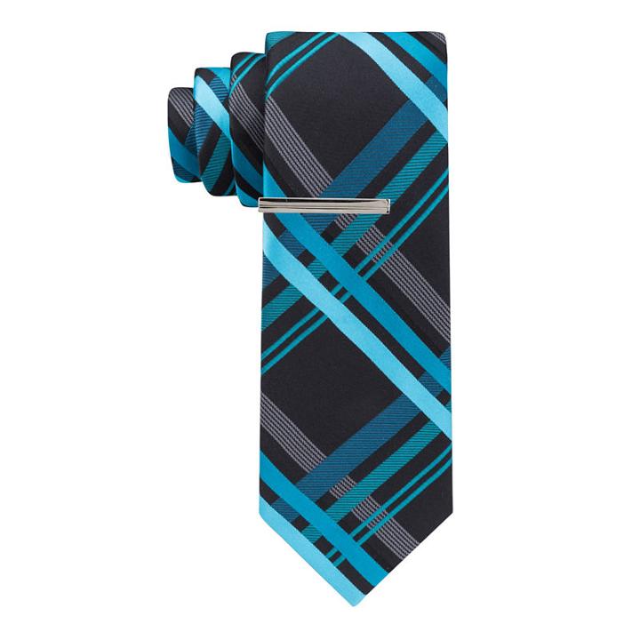 Jf J.ferrar Plaid Tie Xl