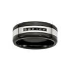 Personalized Mens 1/4 Ct. T.w. Color-enhanced Black Diamond 9mm Black Stainless Steel Wedding Band
