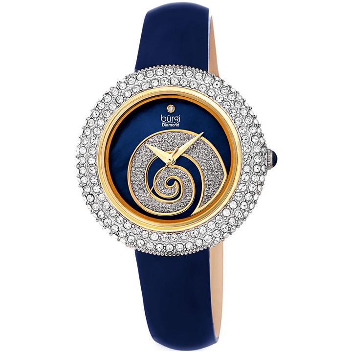 Burgi Womens Blue Strap Watch-b-209bu