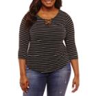 Arizona Short Sleeve Round Neck T-shirt-womens Juniors Plus