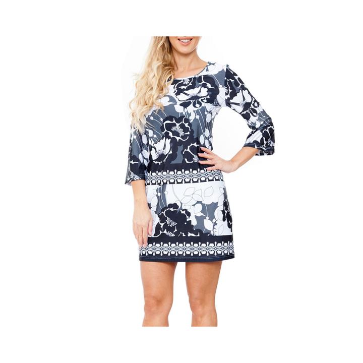 White Mark Bridget 3/4 Sleeve Floral Sheath Dress