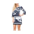 White Mark Bridget 3/4 Sleeve Floral Sheath Dress