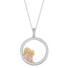 Womens 1/6 Ct. T.w. White Diamond 10k Rose Gold 10k White Gold Heart Pendant Necklace