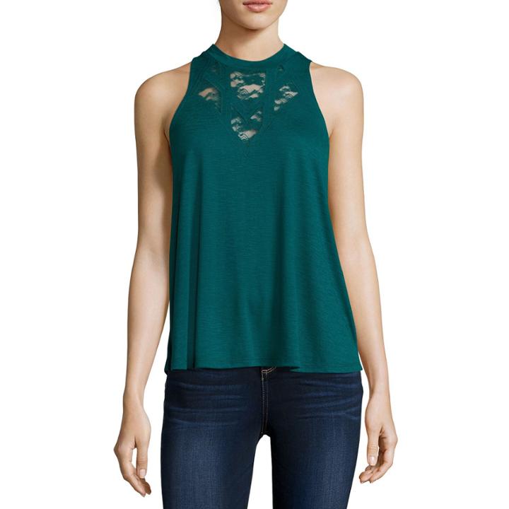 Almost Famous Lace Flyaway Tank Top - Juniors