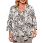 Alfred Dunner Arizona Sky 3/4 Sleeve Layered Top Plus
